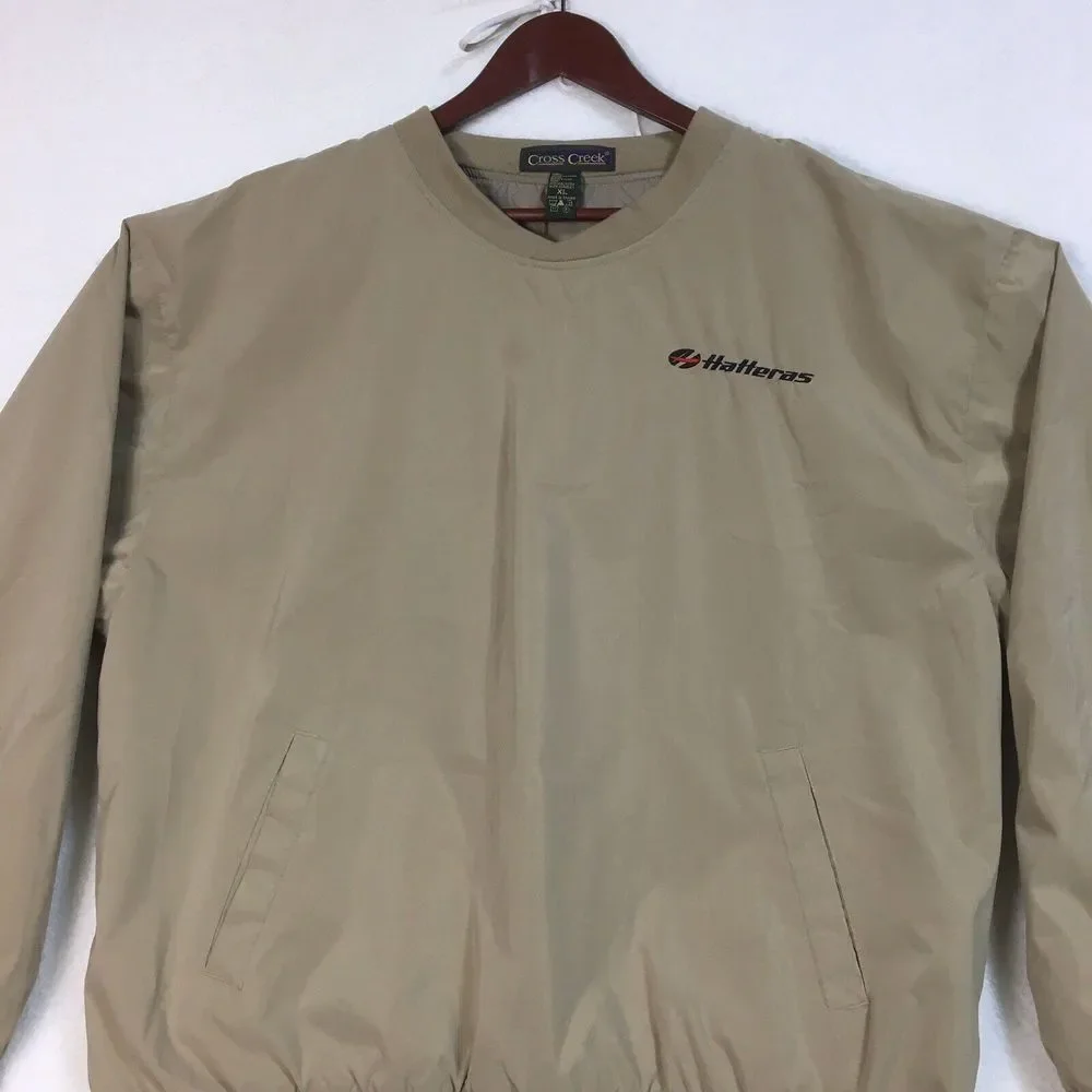 Cross Creek Hatteras Windbreaker Mens Sz XL Beige Pullover Nautical - Picture 2 of 8